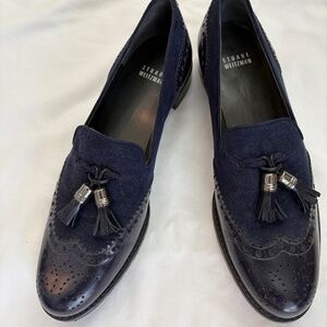 Stuart Weitzman navy dressy loafers size 9M